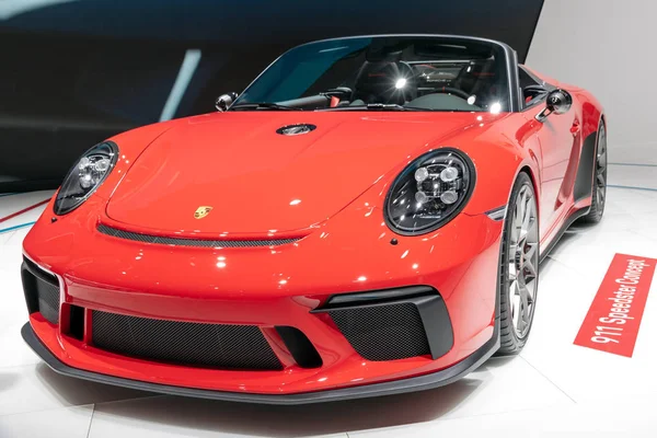 Paris Oct 2018 Novo Carro Esportivo Porsche 911 Speedster Revelado — Fotografia de Stock