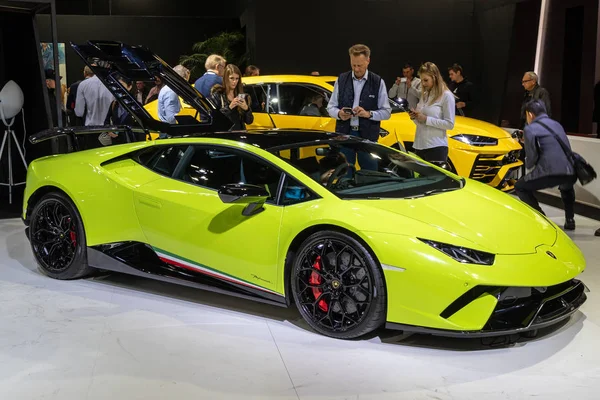 París Octubre 2018 Lamborghini Huracan Vehículo Deportivo Presentado Salón Del —  Fotos de Stock