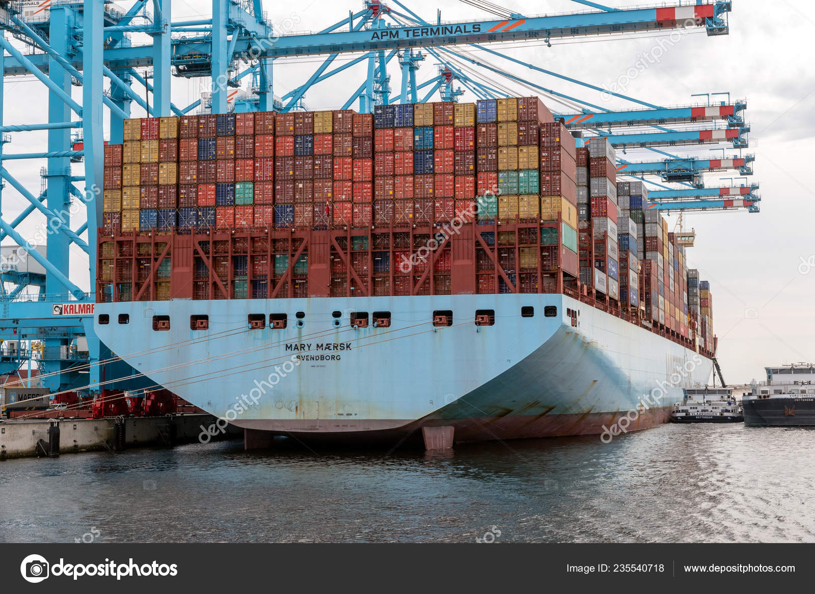 Rotterdam Aug 2017 Maersk Container Ship Moored Maasvlakte Port