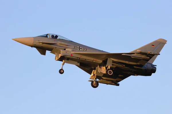 Norvenich Niemcy Grudzień 2015 Niemieckich Sił Powietrznych Eurofighter Typhoon Myśliwca — Zdjęcie stockowe