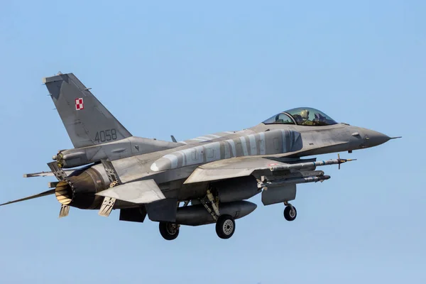 Leeuwarden Netherlands Apr 2016 Polish Air Force 16C Fighting Falcon — Stock Photo, Image