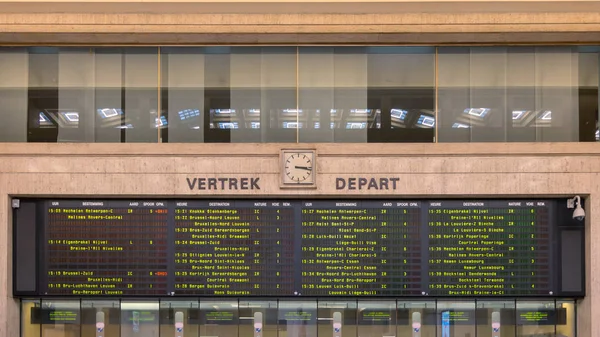 Information Board Ticket Counter Brussels Central Train Station — Stock Photo, Image