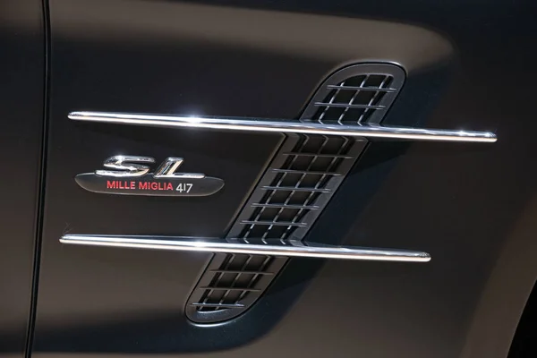 Ženeva Švýcarsko Března 2015 Zblízka Speciální Edice Mercedes Mille Miglia — Stock fotografie