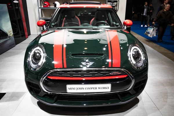 Brussels Jan 2017 Mobil Mini Cooper Baru Dipamerkan Brussels Autosalon — Stok Foto