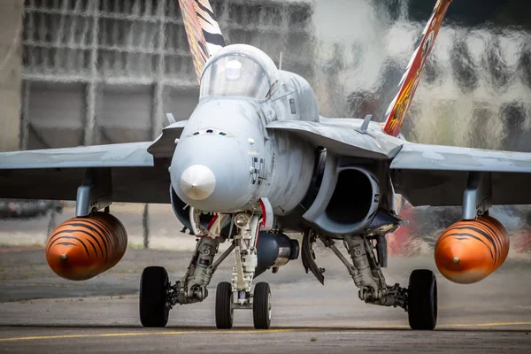 Força Aérea Espanhola Boeing Avião Jato Hornet Taxiando Para Pista — Fotografia de Stock