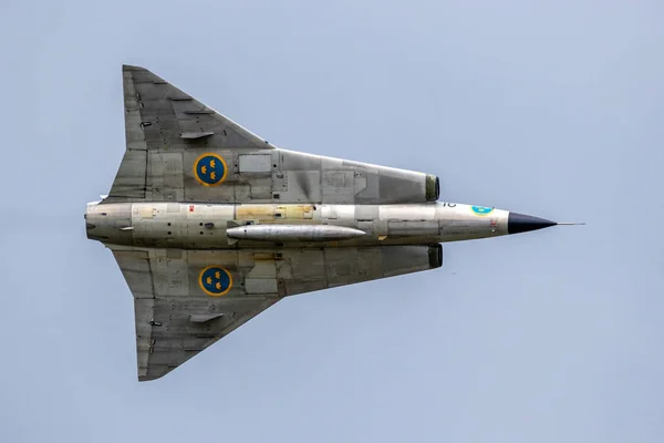 Saab Draken fighter jet plane — Stock Photo, Image