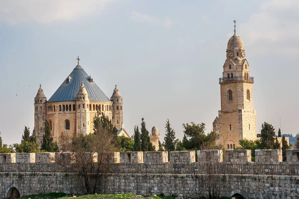 Abdij van de Dormition op de berg Sion, Jeruzalem, Israël — Stockfoto