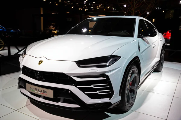 Bruxelas Janeiro 2019 Carro Suv Lamborghini Urus Showcased 97º Bruxelas — Fotografia de Stock