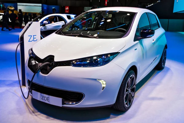 Das Neue Elektroauto Renault Zoe Wird Auf Dem Genfer Autosalon — Stockfoto