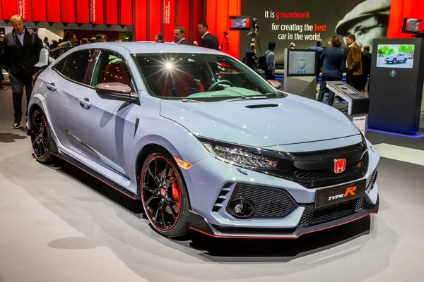 Cenevre Uluslararası Otomobil Fuarı Nda Honda Civic Type Spor Arabası — Stok fotoğraf