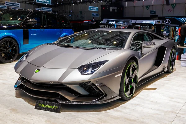 Coche Deportivo Mansory Lamborghini Aventador Carbonado Evo Presentó 89º Salón —  Fotos de Stock