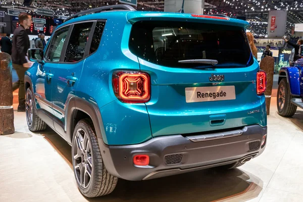 Jeep Renegade Suv Compacto Exhibido 89º Salón Internacional Del Automóvil —  Fotos de Stock