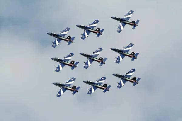 Kecskemet Ungern August Italienska Flygvapnet Frecce Tricolori Demonstrationsteam Utför Kecskemet — Stockfoto