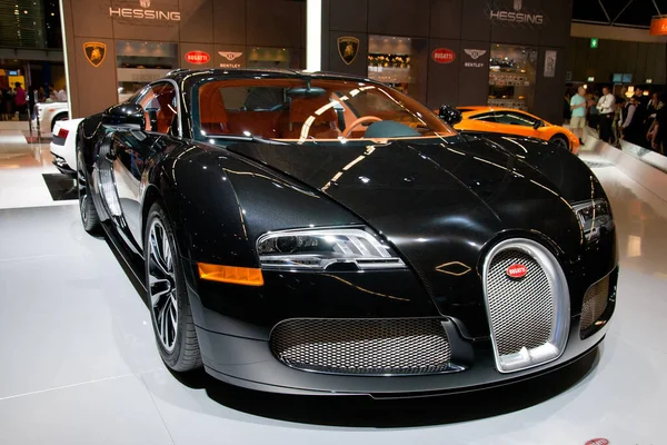 Amsterdam April Bugatti Veyron Sang Noir Display Autorai Motorshow April — Stock Photo, Image