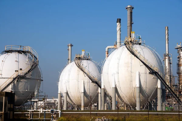 Silos Petroliferi Rotondi Rotterdam Europort — Foto Stock