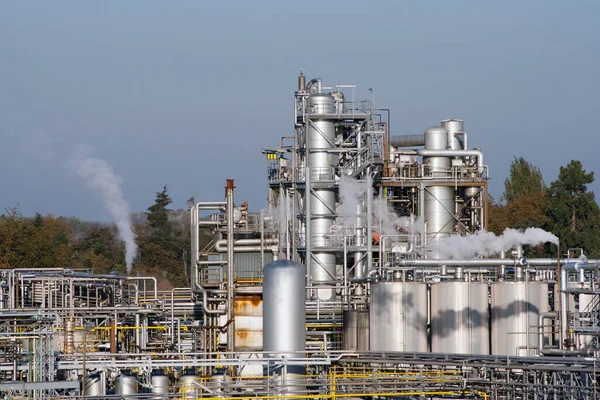 Chemical Factory Metal Tubes — Stock Photo, Image