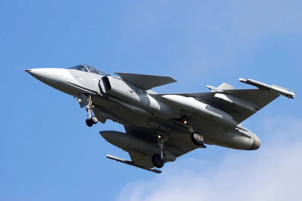 Gripen Fighter Jet Landing — Stock Photo, Image