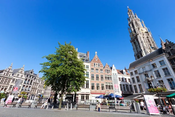 Antwerp Julio Casas Grote Markt Centro Histórico Julio 2013 Amberes —  Fotos de Stock