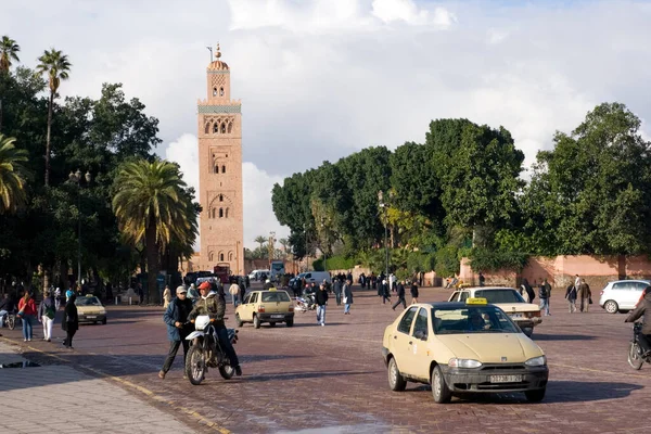 Marrakech Morocco Január Utcai Jelenet Marrákesi Fna Turisztikai Téren 2010 — Stock Fotó