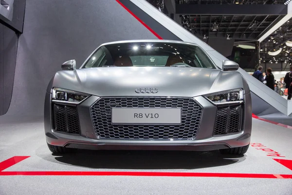 Geneva Zwitserland Maart 2015 Officiële Debuut Van Nieuwe Audi V10 — Stockfoto