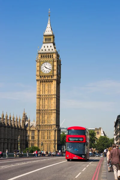 London Lipca 2015 Widok Big Bena Westminster Bridge Londynie — Zdjęcie stockowe