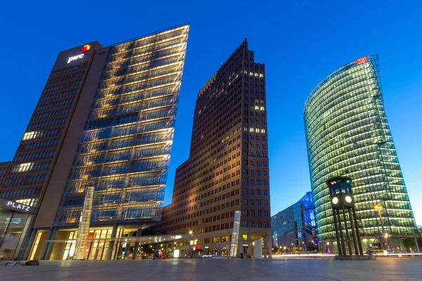 Berlin Németország 2014 Május Esti Kilátás Berlini Potsdamer Platz Modern — Stock Fotó