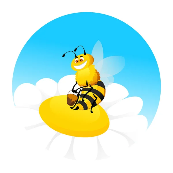 Honey Bee Vektor Illustration Royaltyfria Stockvektorer