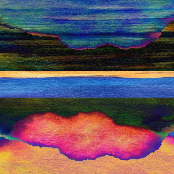 Dip Dye Akvarell Textur Moderna Batikmönster — Stockfoto