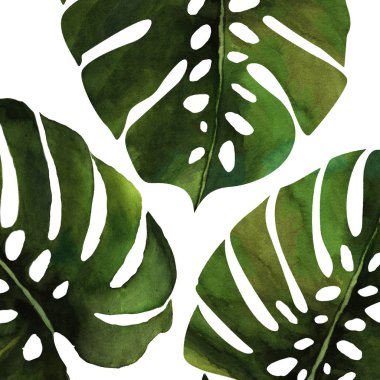 Palmiye yaprak suluboya doku tekrar modern desen