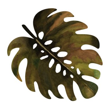 Palmiye yaprak suluboya doku tekrar modern desen