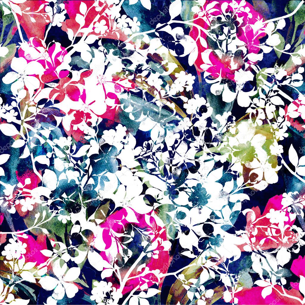 Floral texture repeat modern pattern