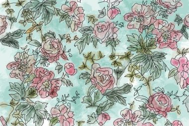 Çiçek doku tekrar modern desen