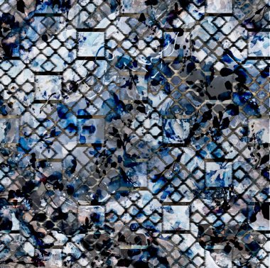 Geometrik suluboya doku tekrar modern desen