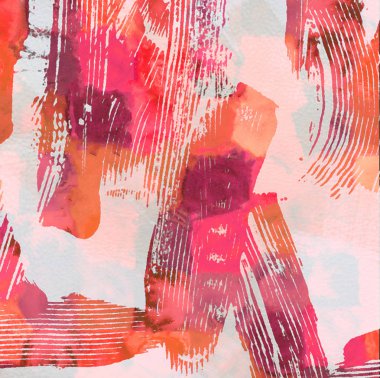 Geometrik suluboya doku tekrar modern desen