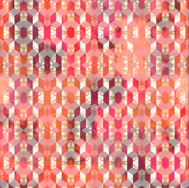 Geometrik suluboya doku tekrar modern desen