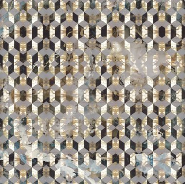 Geometrik suluboya doku tekrar modern desen