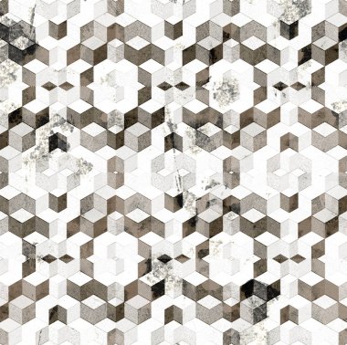 Geometrik suluboya doku tekrar modern desen