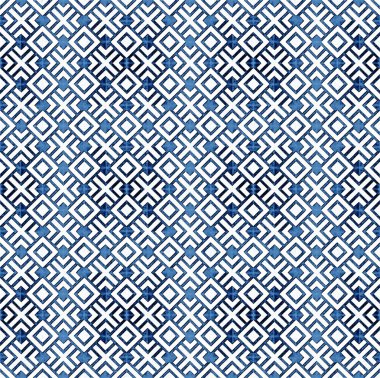 Geometrik suluboya doku tekrar modern desen