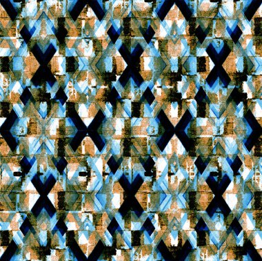 Geometrik suluboya doku tekrar modern desen