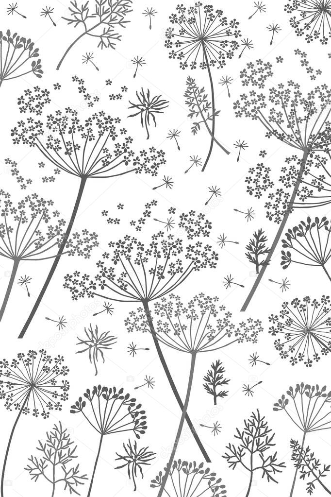 Cow parsley texture repeat modern pattern