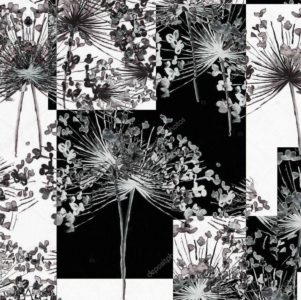 Cow parsley texture repeat modern pattern