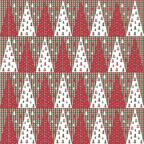 Weihnachtschecks Wiederholen Modernes Muster — Stockfoto