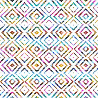 Suluboya efektli geometrik desen