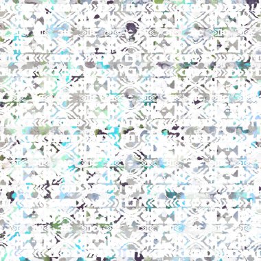 Suluboya efektli geometrik desen