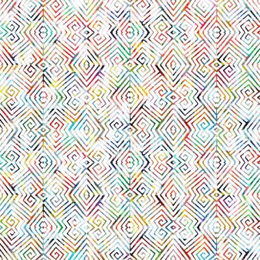 Suluboya efektli geometrik desen