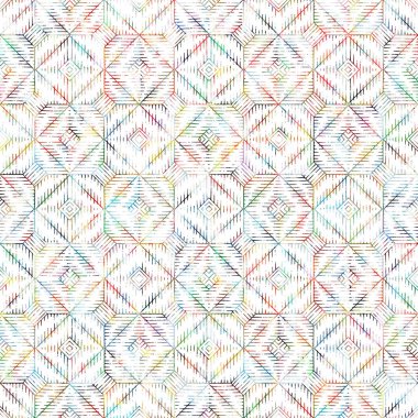 Suluboya efektli geometrik desen