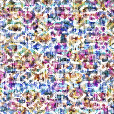 Suluboya efektli geometrik desen