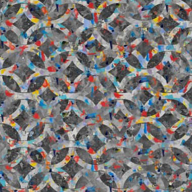 Suluboya efektli geometrik desen