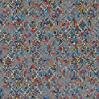 Suluboya efektli geometrik desen