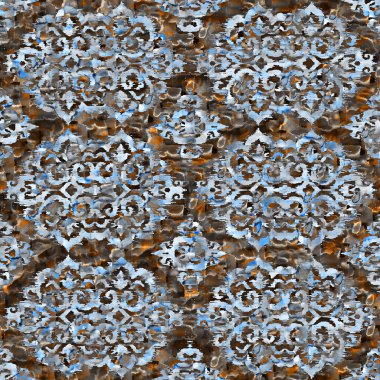 Suluboya efektli geometrik desen